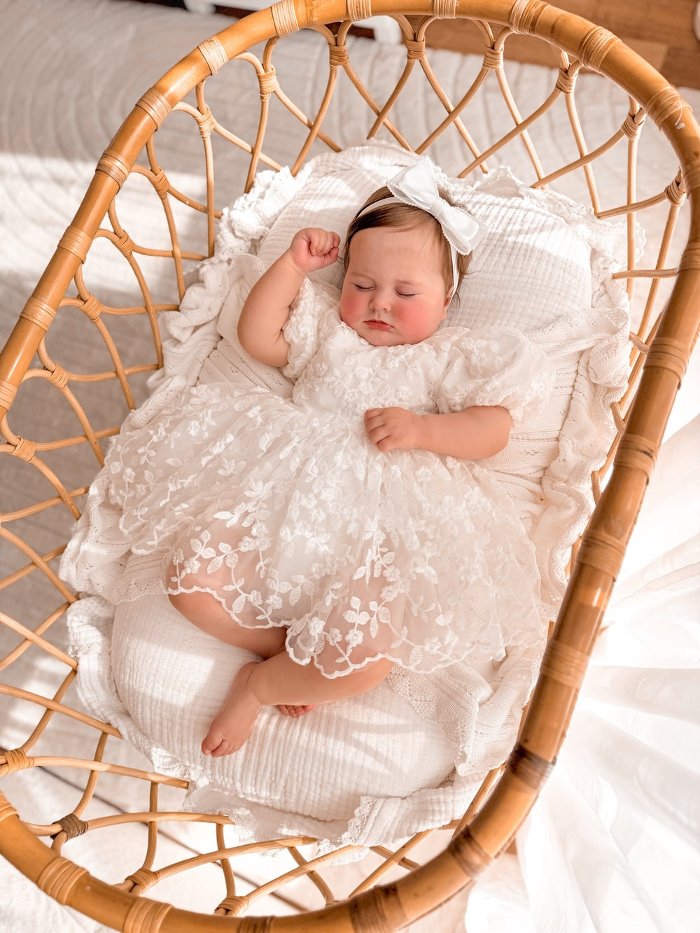 Penelope baby occasion dress with large back bow