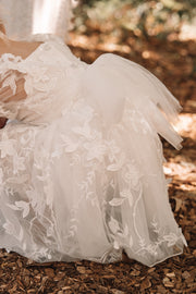 Petal Embroidered Girls White Dress - A Little Lacey