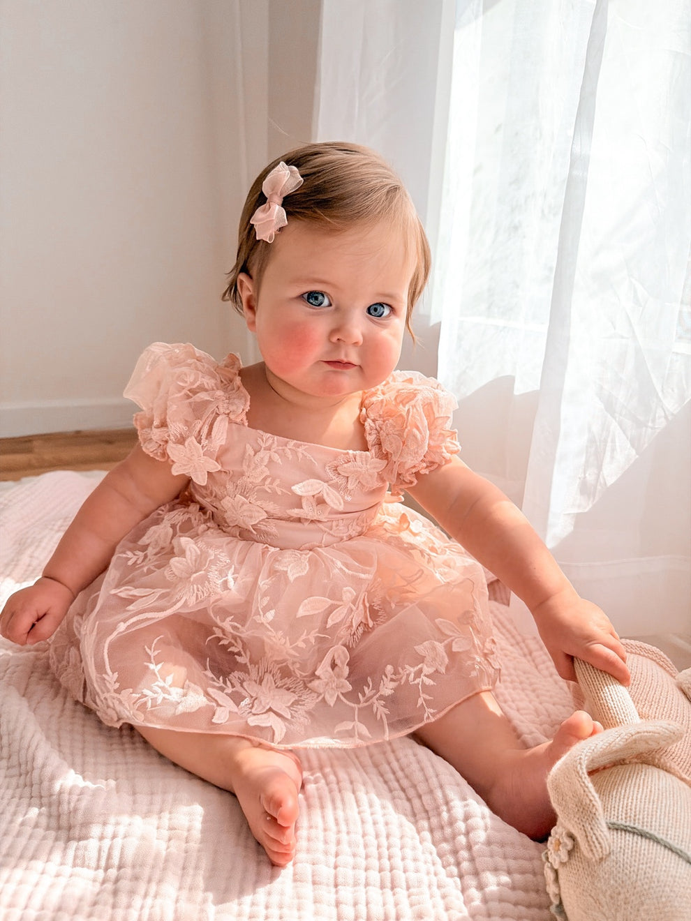 Petal Pink Embroidered Baby Dress - A Little Lacey · Photo 1 of 15