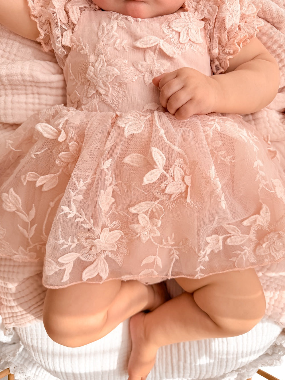 Petal Pink Embroidered Baby Dress - A Little Lacey · Photo 6 of 15