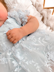 Petal Blue Embroidered Baby Dress - A Little Lacey