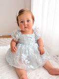 Elegant pale blue baby dress for weddings