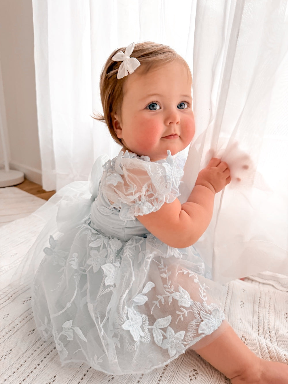 Baby blue dress for weddings and birthdays