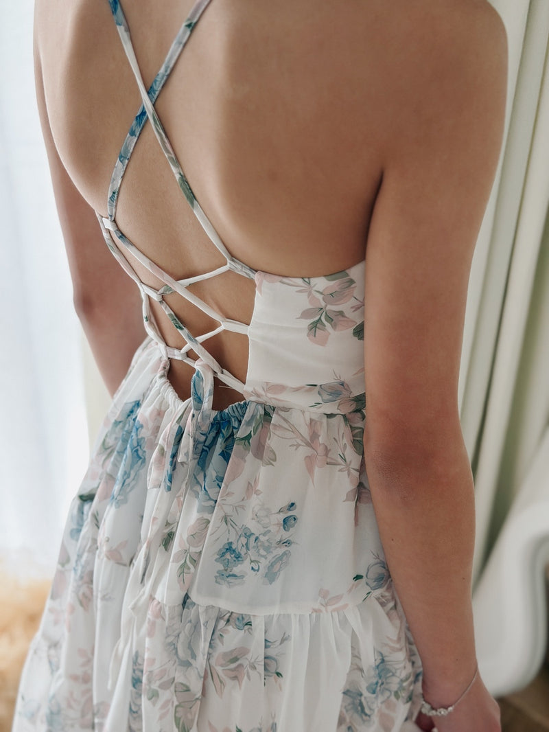 Phoebe Chiffon Girls Dress Ocean Breeze - A Little Lacey