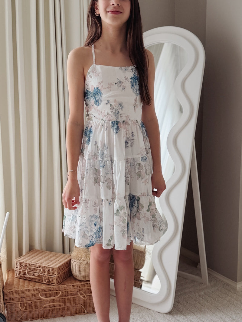 Phoebe Chiffon Girls Dress Ocean Breeze - A Little Lacey
