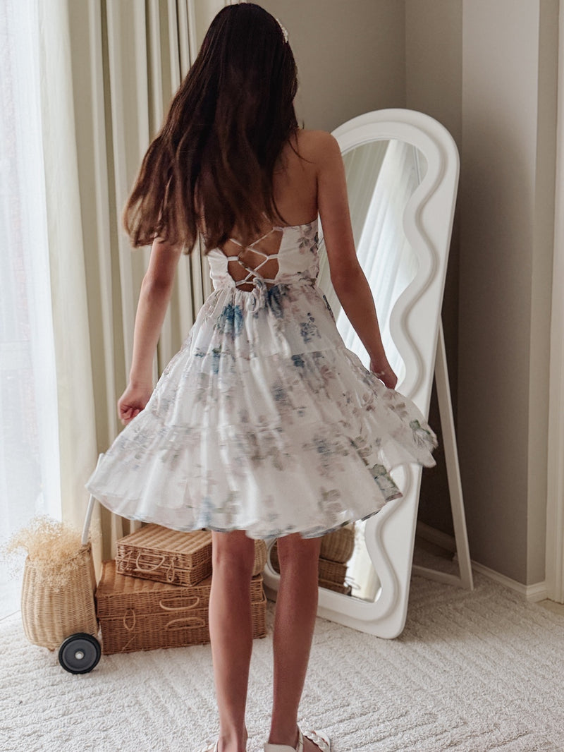 Phoebe Chiffon Girls Dress Ocean Breeze - A Little Lacey
