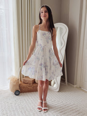 Phoebe Chiffon Girls Dress Purple Floral - A Little Lacey