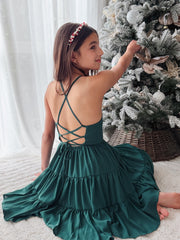 Phoebe Girls Evergreen Dress - A Little Lacey