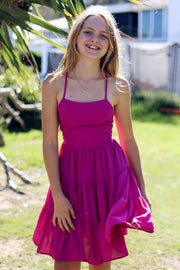 Phoebe Chiffon Girls Dress Rose Pink - A Little Lacey