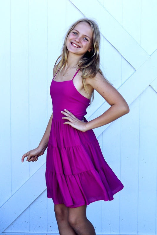 Phoebe Chiffon Girls Dress Rose Pink – A Little Lacey