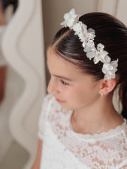 Porcelain Bloom Girls Headpiece - A Little Lacey