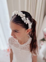 Porcelain Bloom Girls Headpiece - A Little Lacey