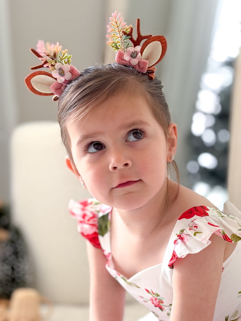 Reindeer Girls Hair Clips - A Little Lacey