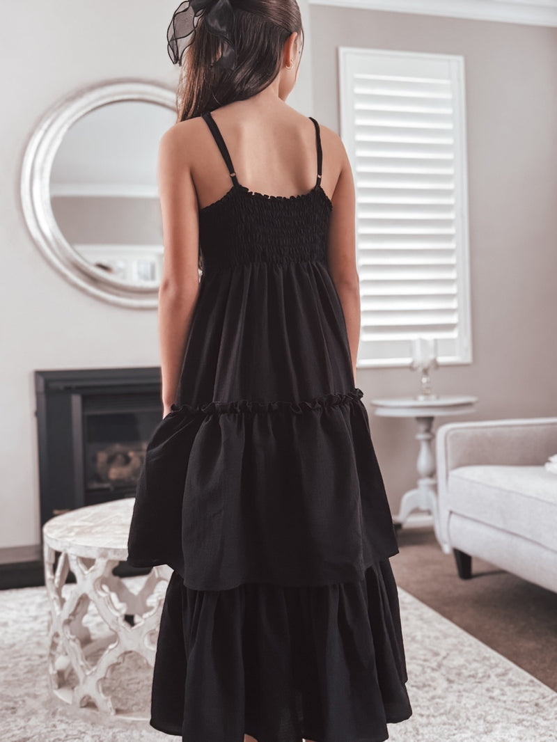 Sabrina Girls Black Maxi Dress - A Little Lacey