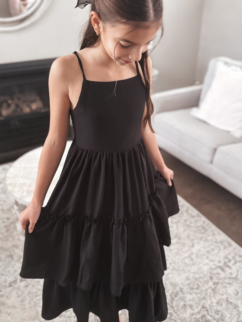 Sabrina Girls Black Maxi Dress - A Little Lacey