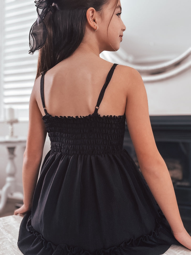 Sabrina Girls Black Maxi Dress - A Little Lacey