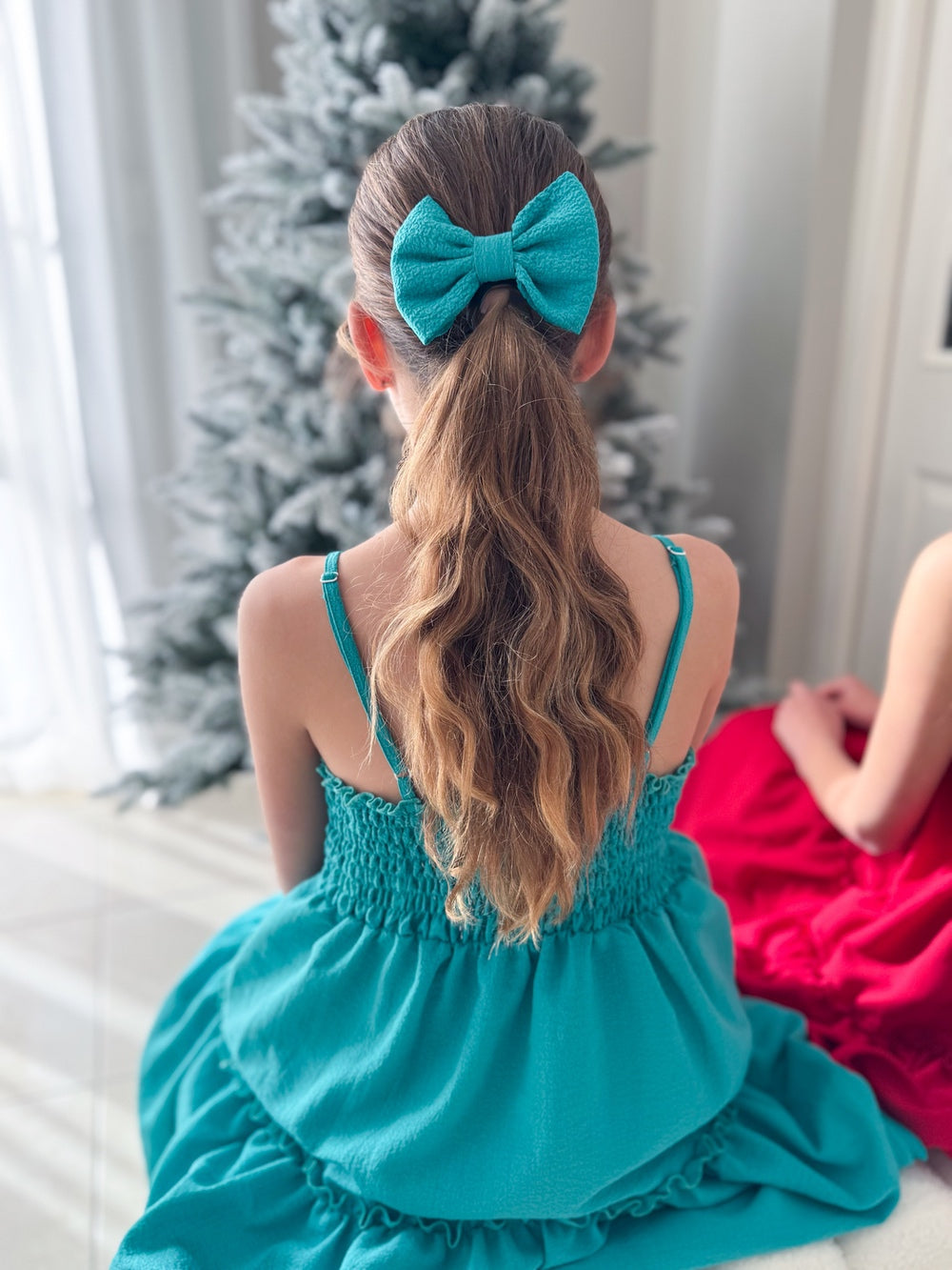 Sabrina Green Girls Hair Bow - Christmas Dresses and Rompers