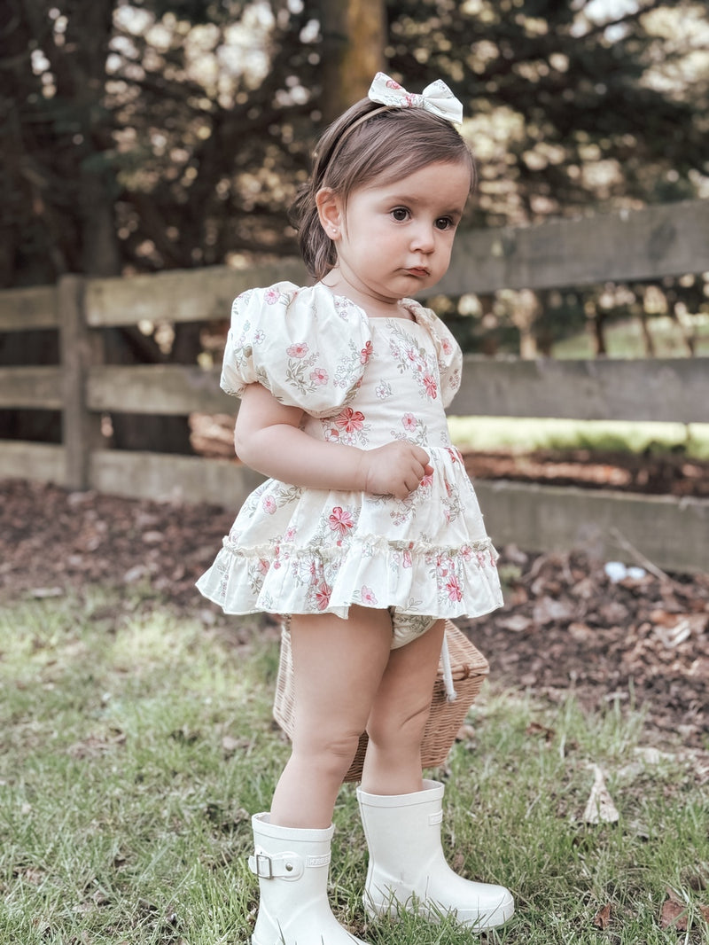 Sadie Floral Baby Romper - A Little Lacey