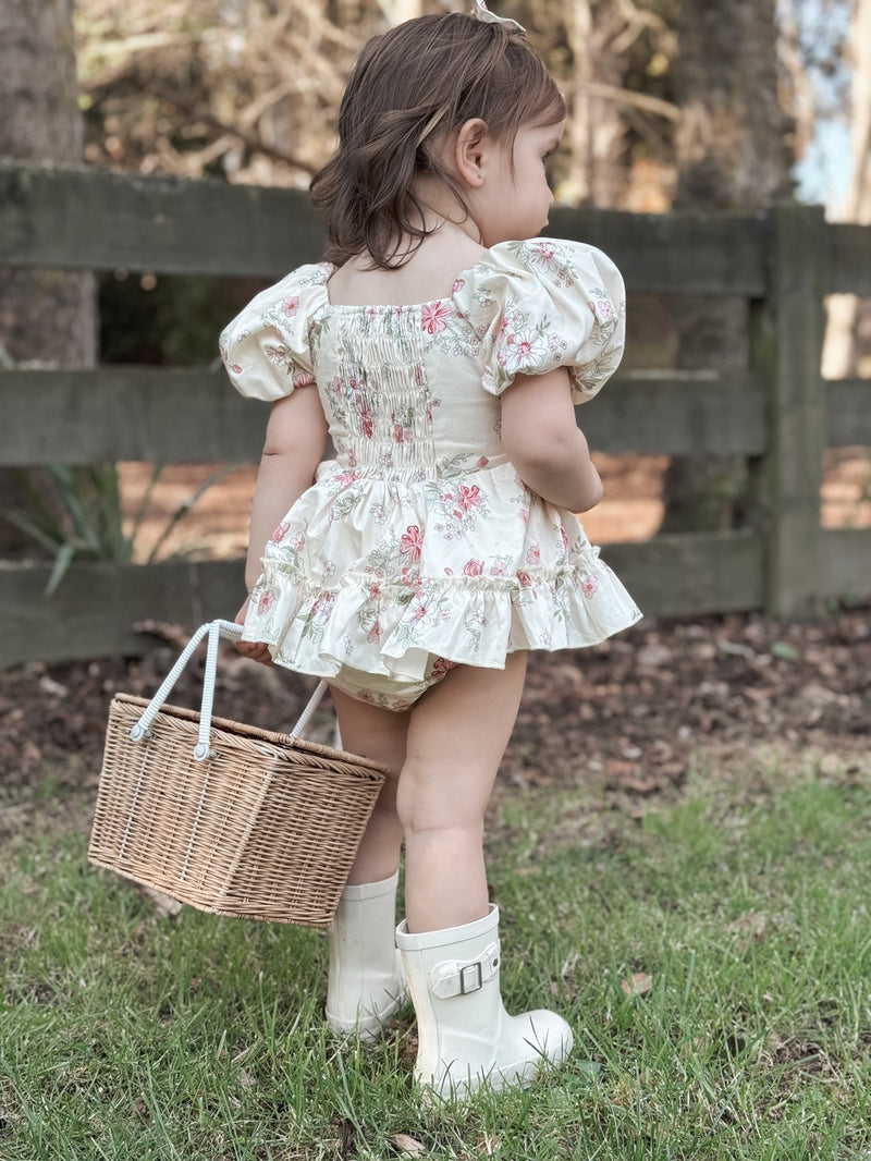 Sadie Floral Baby Romper - A Little Lacey