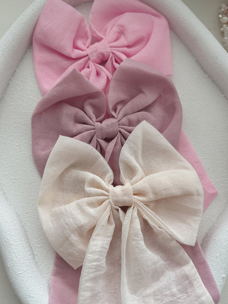 Dusty Pink Elegance Sailor Bow - A Little Lacey