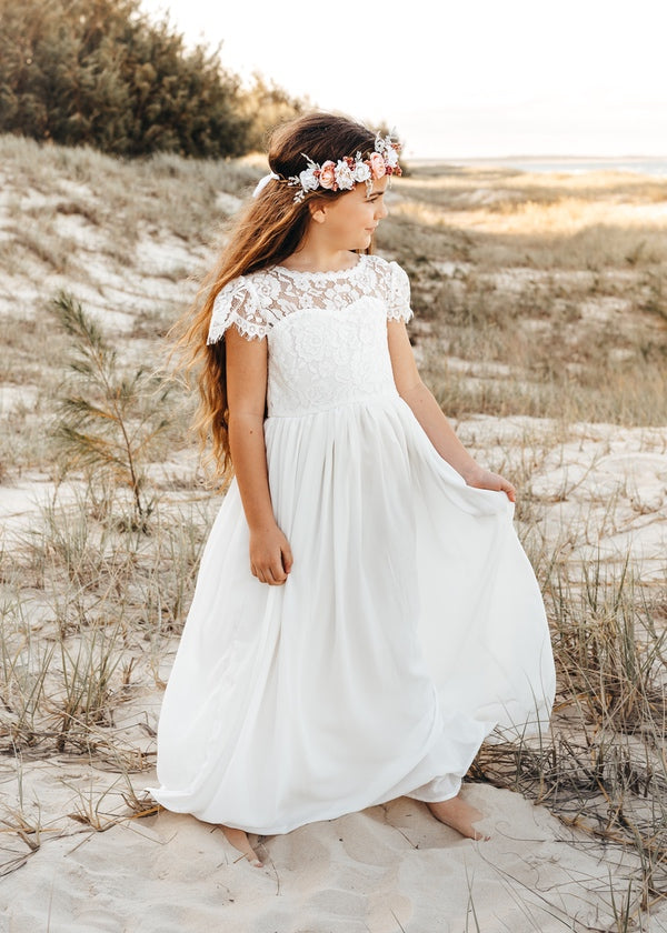 White Holy Communion Dress - Sasha - full length