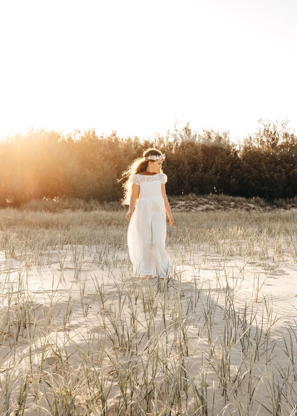 White Holy Communion Dress - Sasha - front