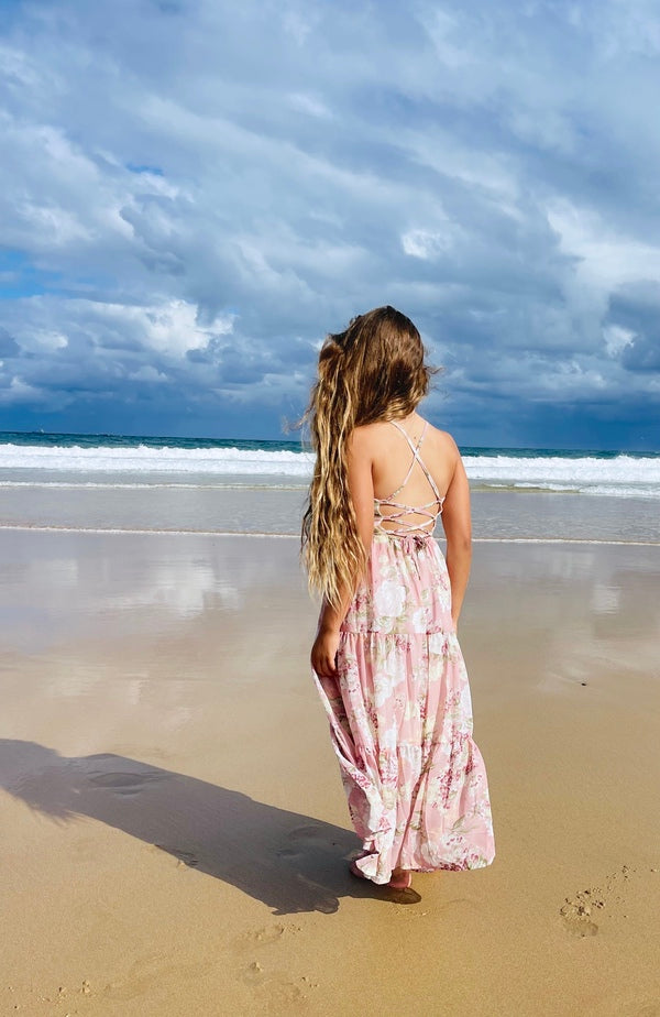 Savannah Girls Light Pink Maxi Dress