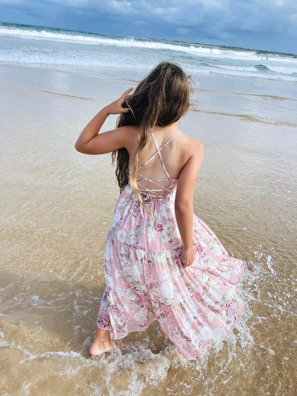 Savannah Girls Light Pink Maxi Dress A Little Lacey Savannah Girls Light Pink Maxi Dress A Little Lacey