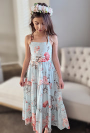 Savannah Girls Dusty Blue Maxi Dress - A Little Lacey