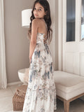 Savannah Ocean Floral Year 6 Graduation Dress – Back Tie Detail