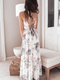 Savannah Ocean Floral Tween Graduation Dress – Back Photo