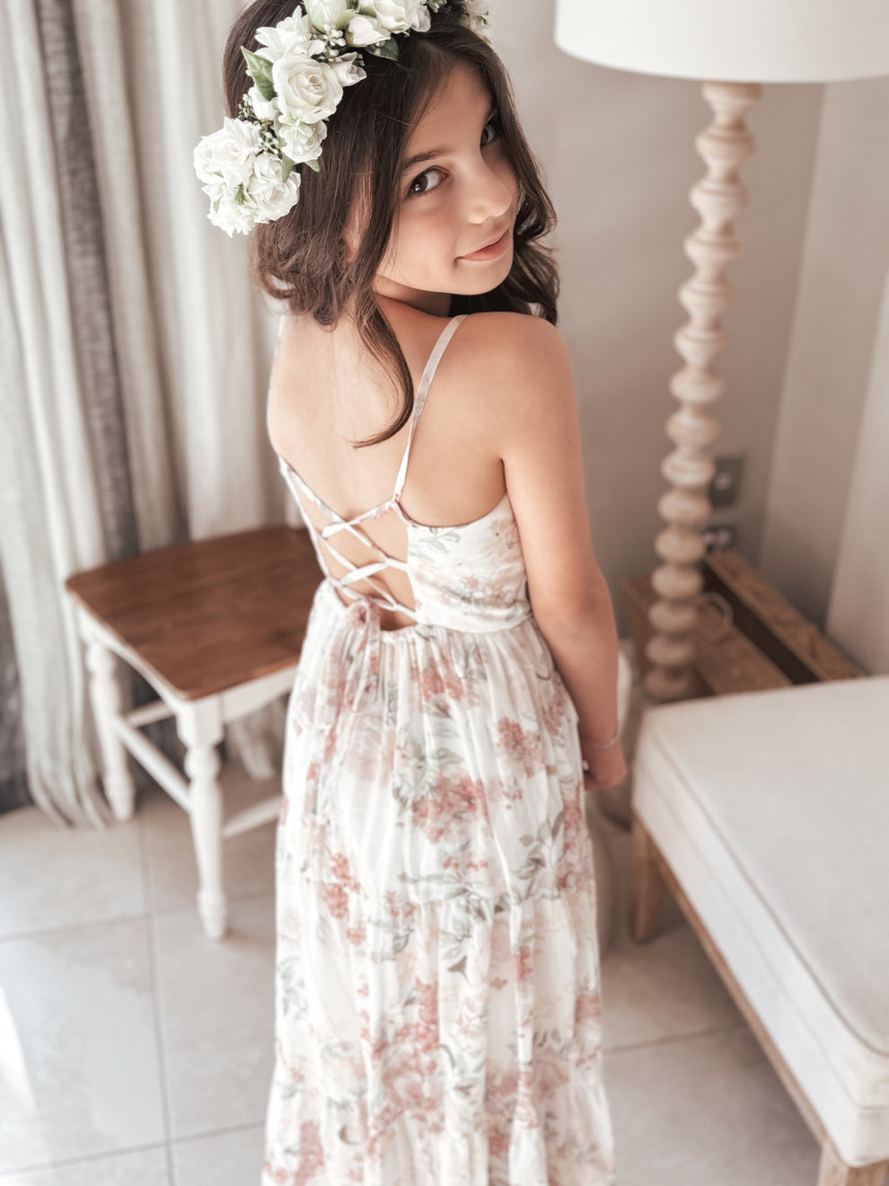 Savannah Girls Light Floral Maxi Dress - A Little Lacey · Photo 3 of 5