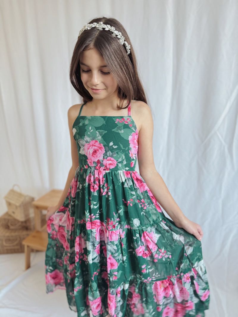 Savannah Girls Green Maxi Dress - A Little Lacey