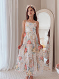 graduation dress tropical print