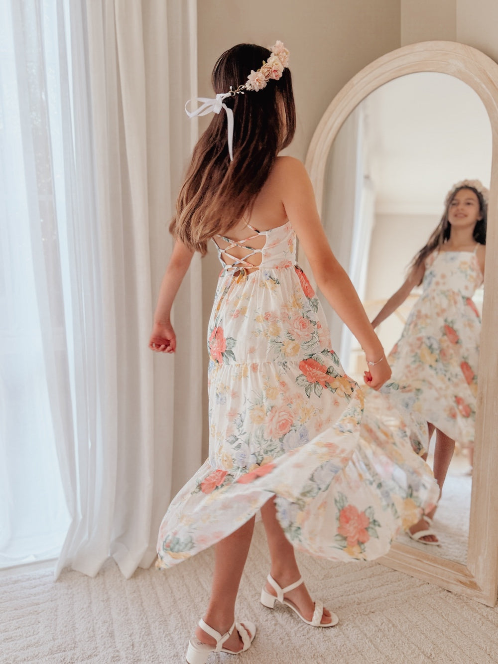 Girls floral maxi dress for graduation