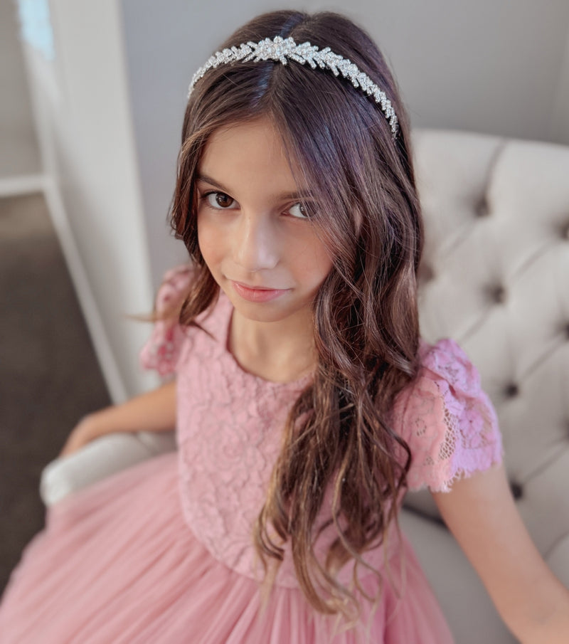 Serenade Girls Dusty Rose Lace Dress - A Little Lacey