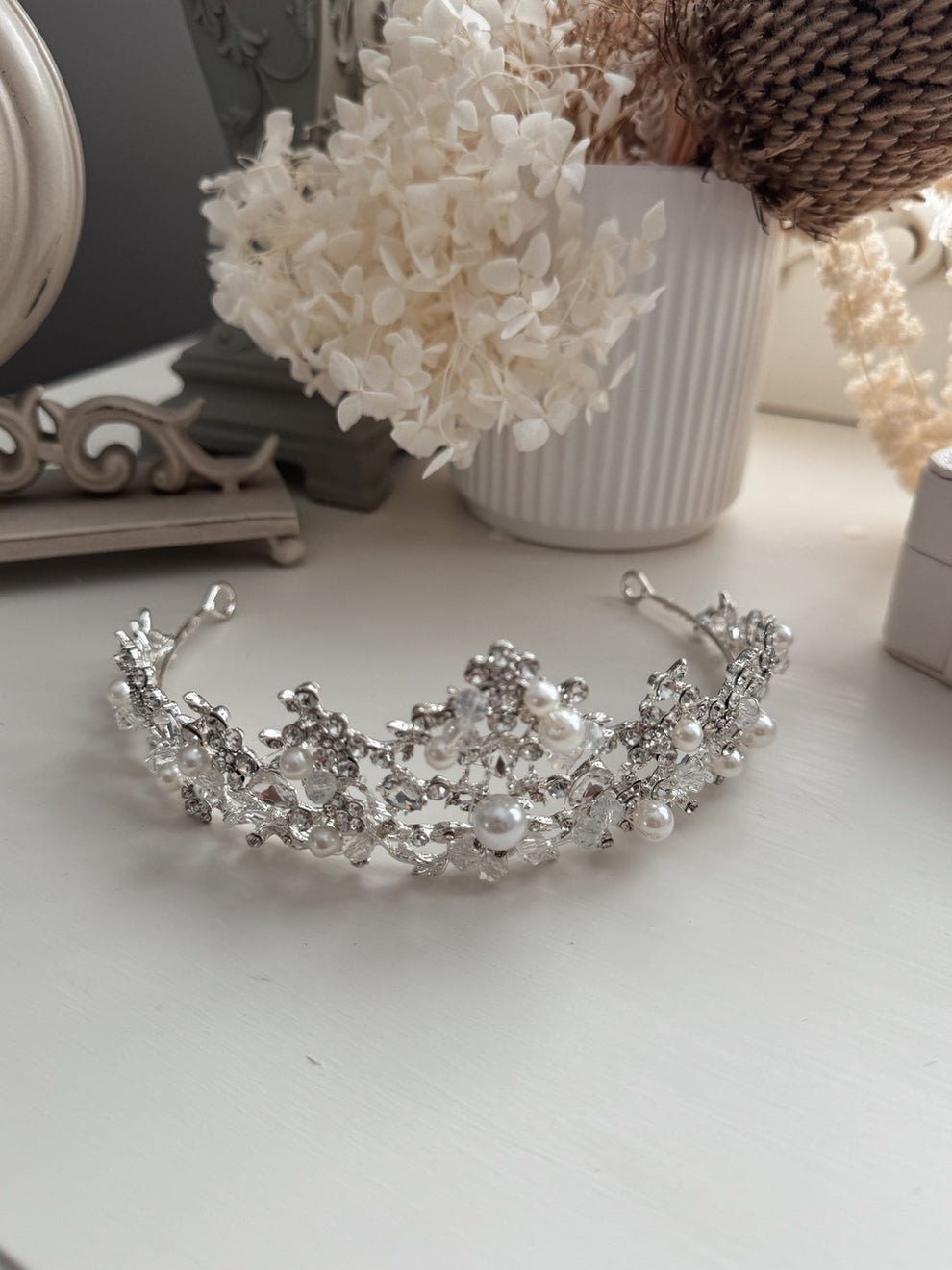 Snow Queen girls silver tiara - flatlay