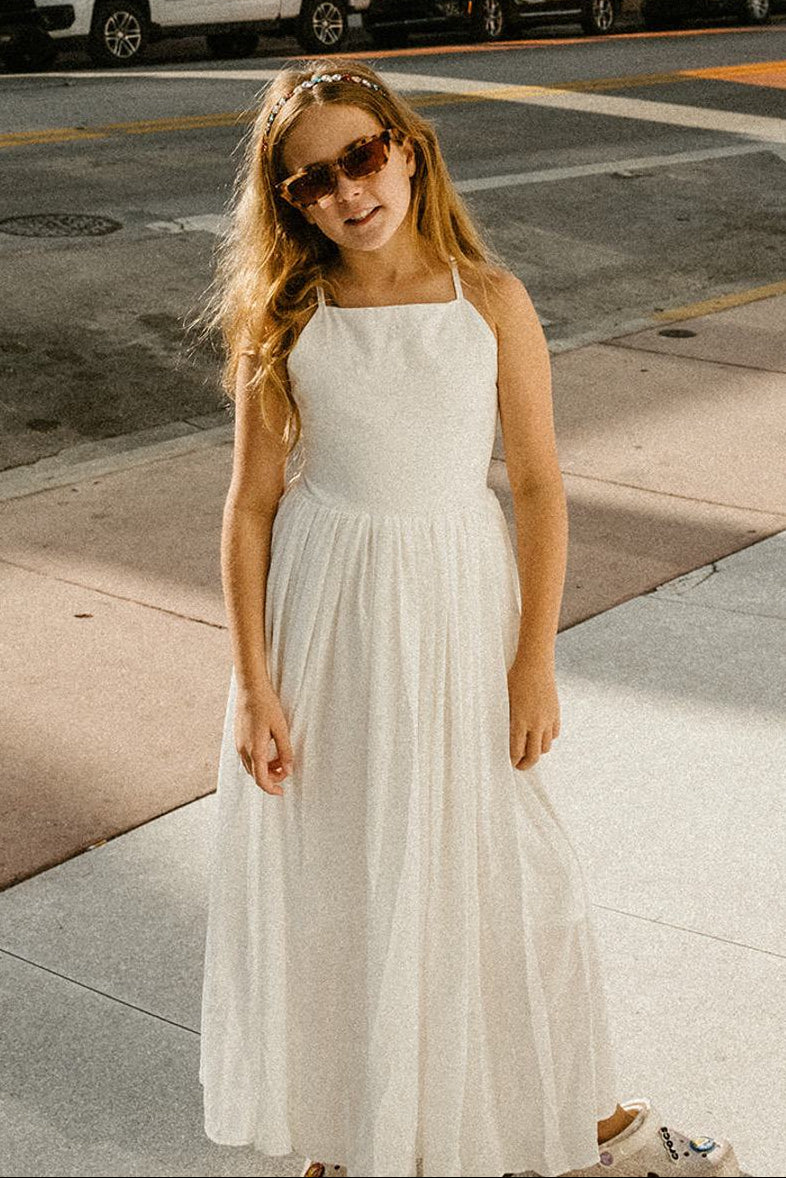 Sofia French Chiffon White Girls Dress
