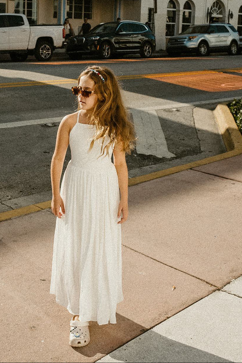 Sofia French Chiffon White Girls Dress