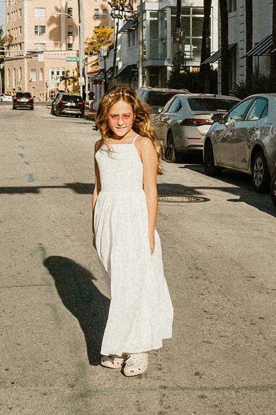Sofia French Chiffon White Girls Dress