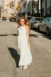 Sofia French Chiffon White Girls Dress - A Little Lacey