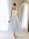 Sofia French Chiffon Light Blue Girls Dress - A Little Lacey · Photo 4 of 11