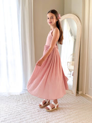 Sofia Dusty Pink French Chiffon Dress - A Little Lacey