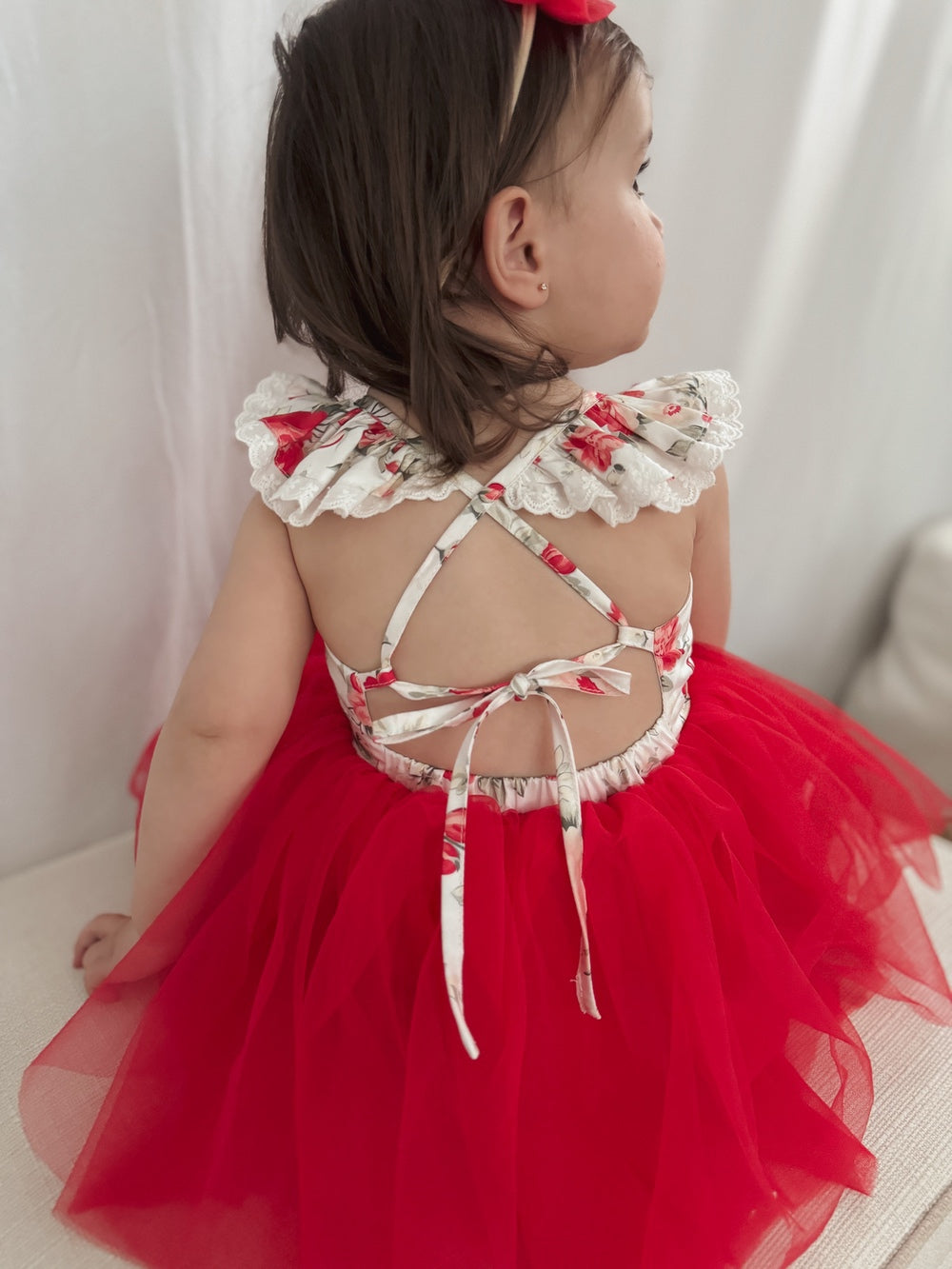Stella Rose Baby Romper - Red
