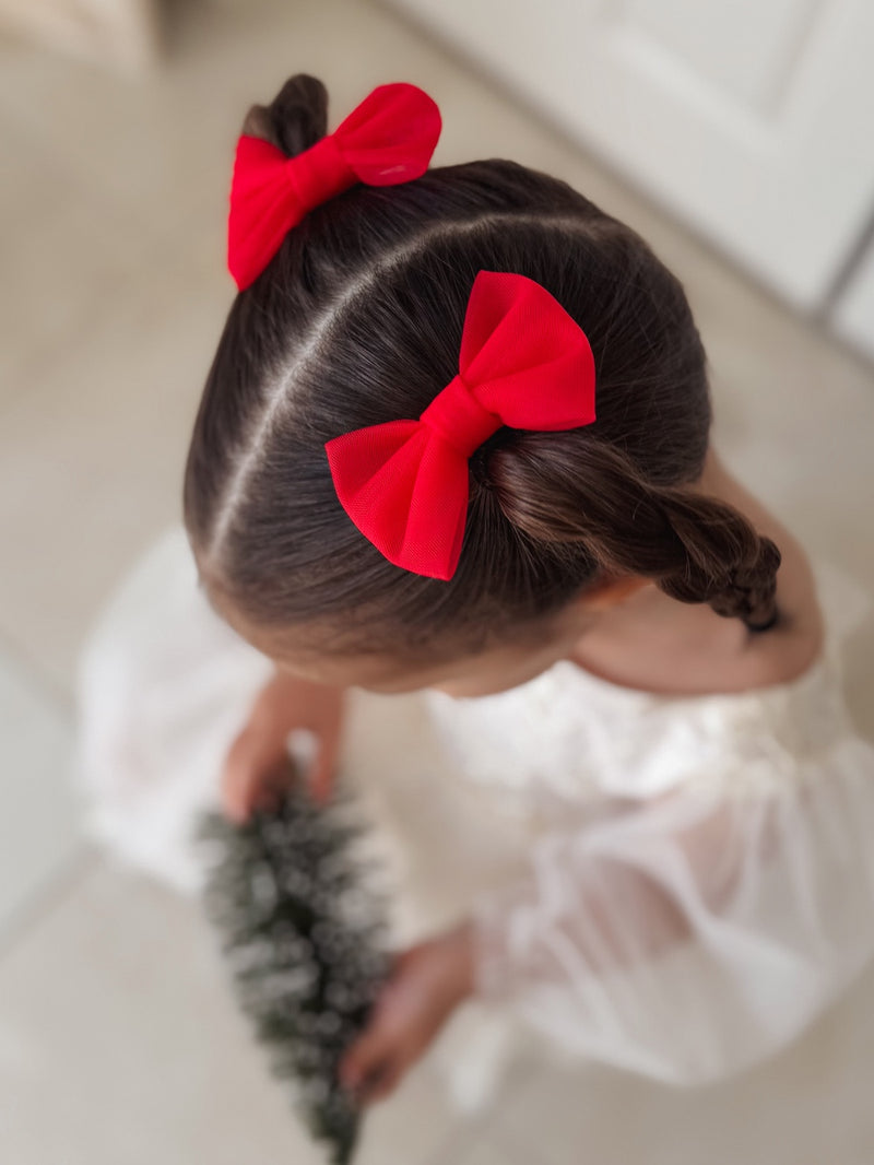 Stella Rose Bow - Red - A Little Lacey