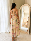Yellow Rose tween graduation dress tiered chiffon skirt detail