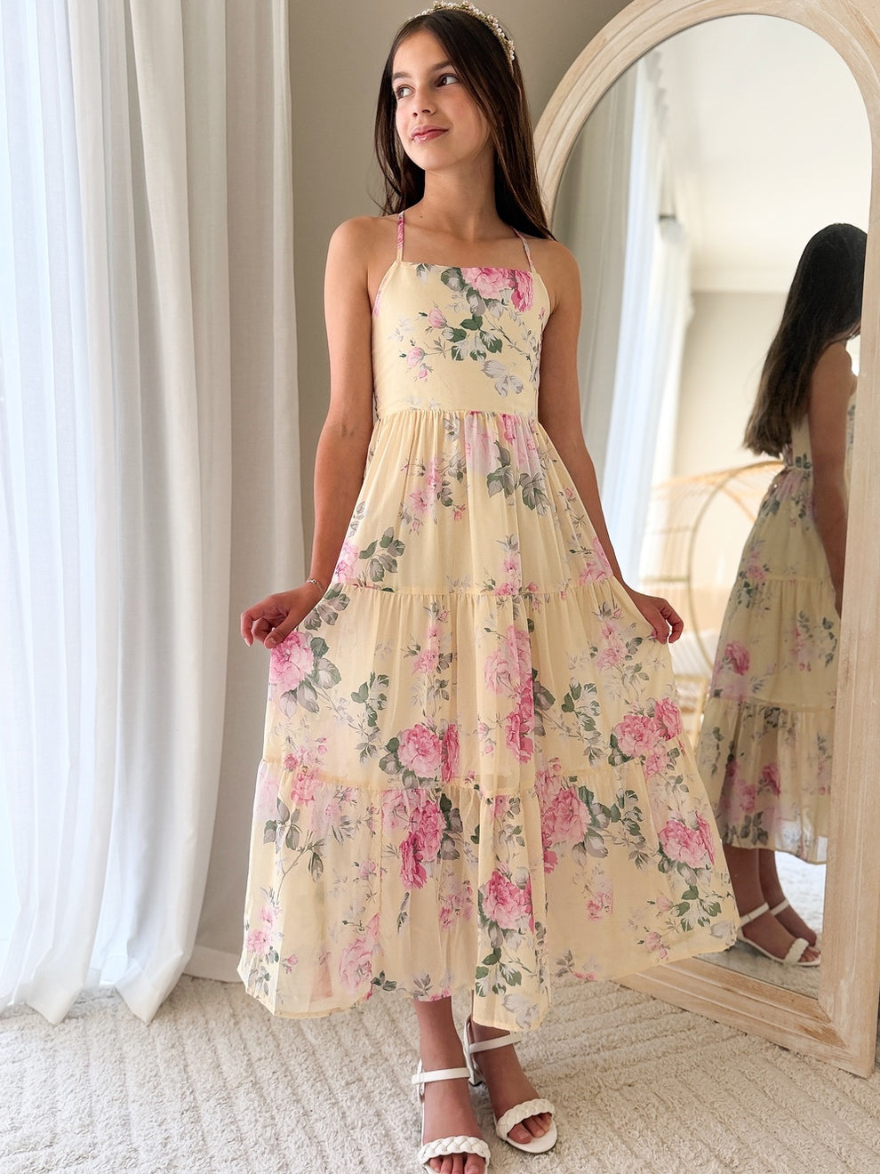 Savannah Girls Yellow Rose Maxi Dress - A Little Lacey · Photo 10 of 12
