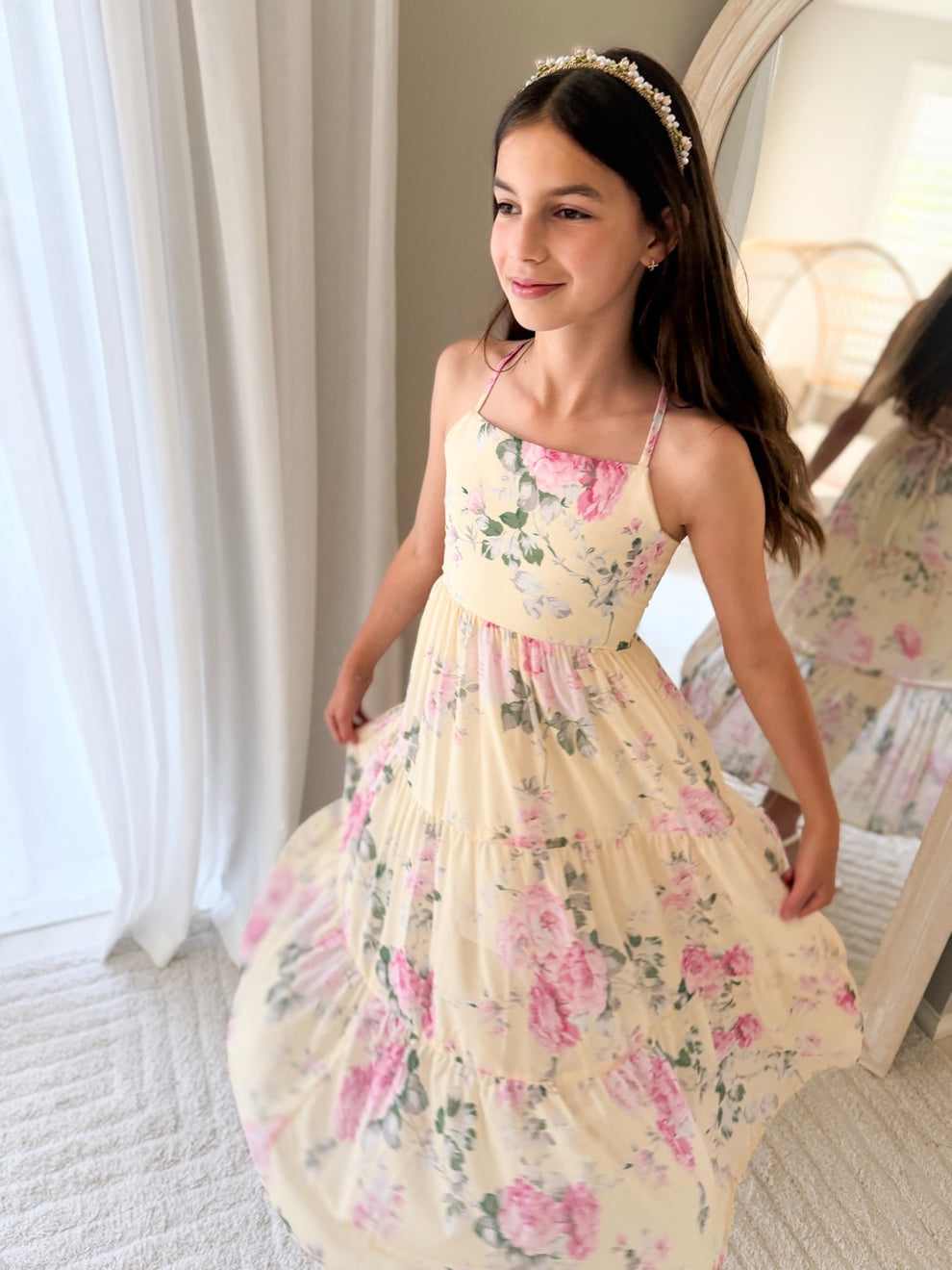 Savannah Girls Yellow Rose Maxi Dress - A Little Lacey · Photo 11 of 12