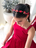 Scarlette Bloom girls red flower headpiece