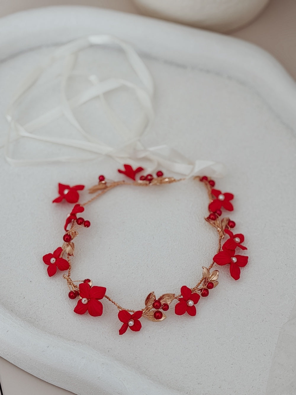 Scarlett Bloom girls red flower hair accessory